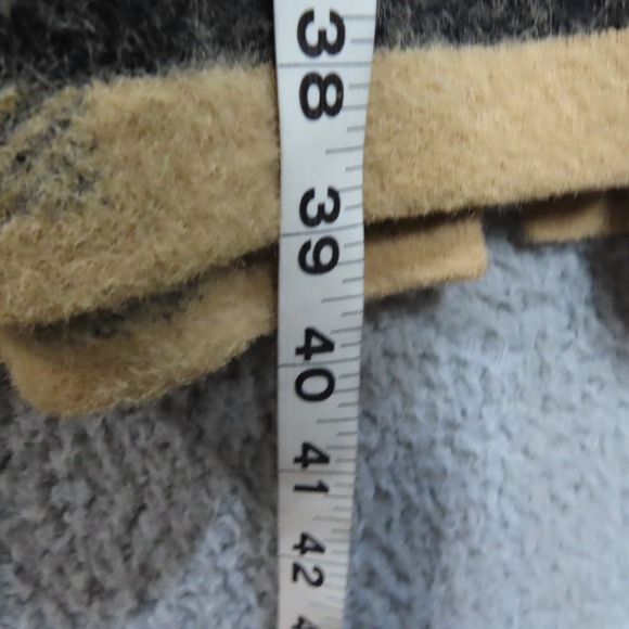 Cyrus Eyelash Long Coat Coatigan Large Tan Black Plaid Collared Long Sleeve NEW - Picture 8 of 11